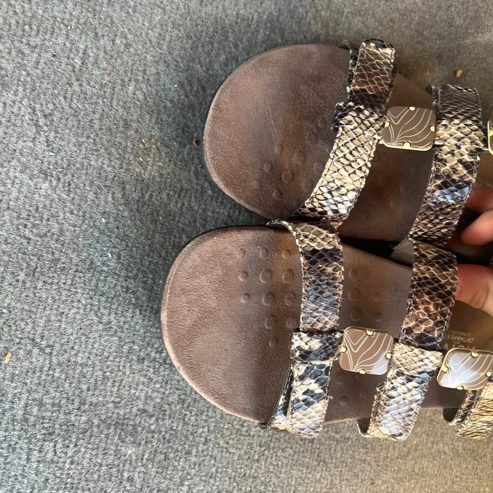 Vionic Snakeskin amber Multi-Strap Sandals - Picture 7 of 9